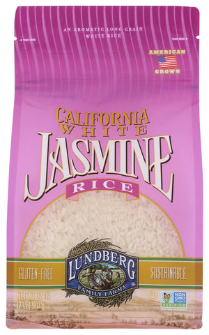 Lundberg Farms Eco Farmed California White Jasmine Rice, 2 Pound -- 6 per case.