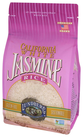 Lundberg Farms Eco Farmed California White Jasmine Rice, 2 Pound -- 6 per case.