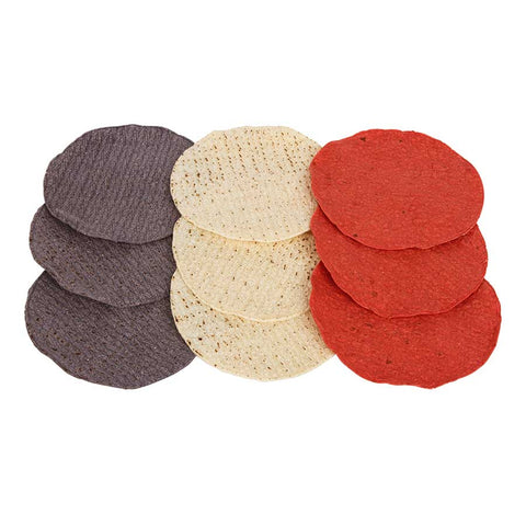 Mission Foods Tri Color Tortilla Variety Pack - 60 per pack -- 12 packs per case.