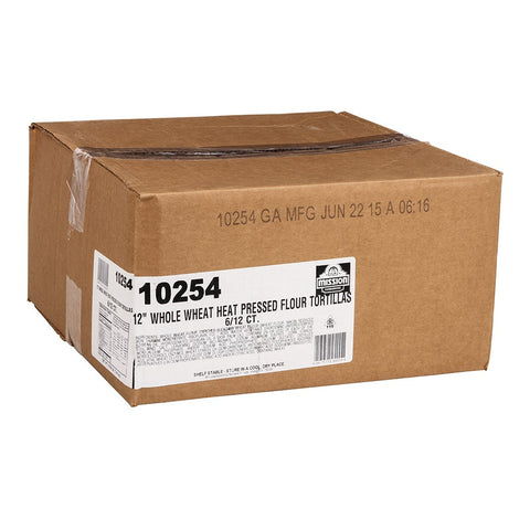 Mission Foods Golden Wheat Wrap, 12 inch - 12 per pack -- 6 packs per case.