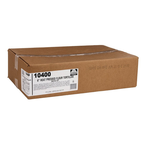 Mission Foods Heat Pressed Flour Tortilla, 6 inch - 12 per pack -- 24 packs per case.