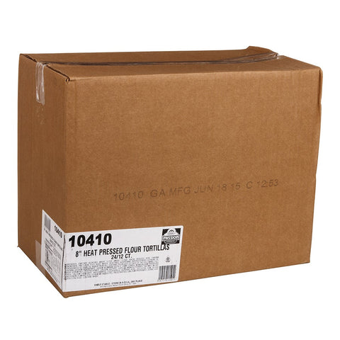 Mission Foods Heat Pressed Flour Tortilla, 8 inch - 12 per pack -- 24 packs per case.