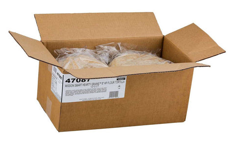 Mission Smart Hearty Grains Heat Pressed Flour Tortilla, 8 inch -- 12 per case