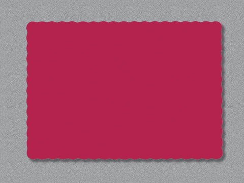 Smith-Lee Red Scalloped Printed Place Mat, 9.75 x 13.75 inch -- 1000 per case.
