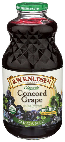 R.W. Knudsen Organic Concord Grape Juice, 32 Fluid Ounce -- 6 per case