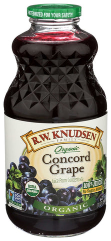 R.W. Knudsen Organic Concord Grape Juice, 32 Fluid Ounce -- 6 per case
