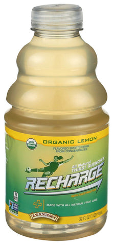 R.W. Knudsen Recharge Organic Lemon Juice, 32 Fluid Ounce -- 6 per case