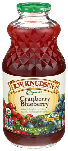 R.W. Knudsen Organic Cranberry Blueberry Juice, 32 Fluid Ounce -- 6 per case