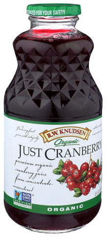 R.W. Knudsen Organic Just Cranberry Juice, 32 Fluid Ounce -- 6 per case