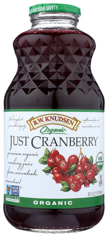 R.W. Knudsen Organic Just Cranberry Juice, 32 Fluid Ounce -- 6 per case