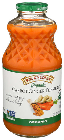 R.W. Knudsen Organic Carrot Ginger Turmeric Juice, 32 Fluid Ounce -- 6 per case