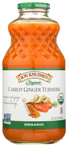 R.W. Knudsen Organic Carrot Ginger Turmeric Juice, 32 Fluid Ounce -- 6 per case