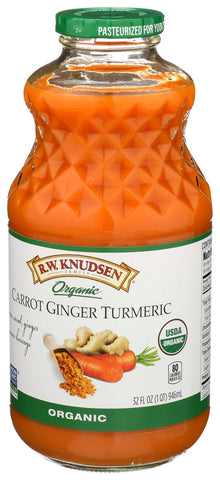 R.W. Knudsen Organic Carrot Ginger Turmeric Juice, 32 Fluid Ounce -- 6 per case