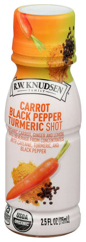 RW Knudsen Organic Carrot Black Pepper Turmeric Juice Shot, 2.5 Ounce -- 12 per case