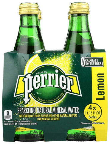 Perrier Lemon Sparkling Water, 11 Ounce -- 24 per case.