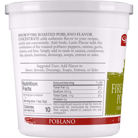 Minors Fire Roasted Poblano Flavor Concentrate, 13.6 Ounce -- 6 per case.