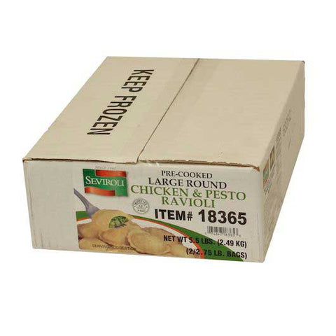 Seviroli Foods Large Round Chicken Pesto Ravioli Pasta, 2.75 Pound -- 2 per case