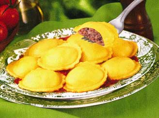 Seviroli Foods Large Round Beef Ravioli Pasta, 5 Pound -- 2 per case.