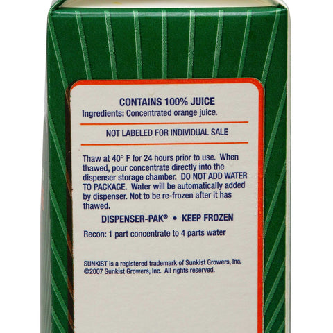 Sunkist 100 Percent Concentrate 4+1 Orange Juice, 64 Ounce -- 6 per case.