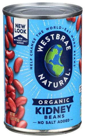 Westbrae Organic Kidney Beans; Fat Free - 15 ounce -- 12 per case.