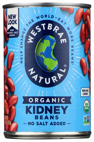 Westbrae Organic Kidney Beans; Fat Free - 15 ounce -- 12 per case.