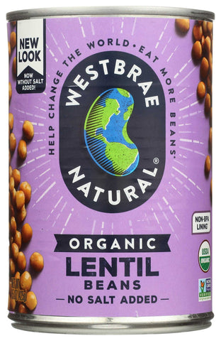 Westbrae Natural Fat Free Organic Lentil Beans, 15 Ounce -- 12 per case.