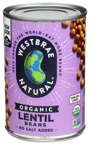 Westbrae Natural Fat Free Organic Lentil Beans, 15 Ounce -- 12 per case.