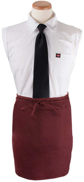 John Ritzenthaler Burgundy Extra Long Waist Apron, 26 inch Wide x 18.5 inch Long -- 24 per case