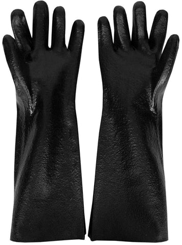 Chefs Line Rubber Elbow Length Black Cleaning Gloves, 18 inch -- 24 per case