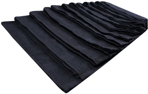 John Ritzenthaler Black Ribbed Terry Bar Towel, 16 x 27 inch -- 144 per case