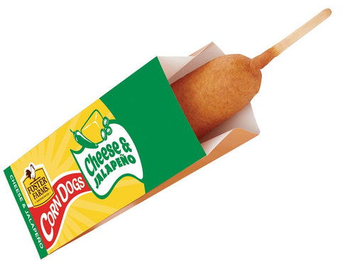 Foster Farms Cheese and Jalapeno Chicken Corn Dog, 4 Ounce -- 36 per case.