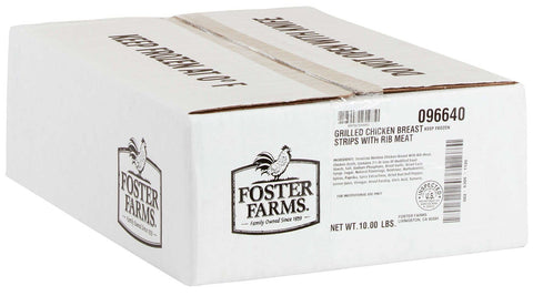 Foster Farms Fully Cooked Grilled Chicken Breast Strips, 5 Pound Bag -- 2 per case