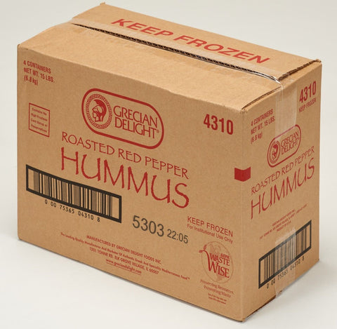 Grecian Delight Roasted Red Pepper Hummus, 0 .5 Gallon -- 4 per case.