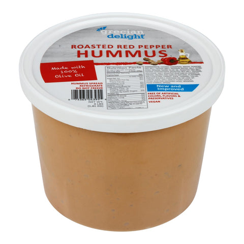 Grecian Delight Roasted Red Pepper Hummus, 4 Pound -- 2 per case