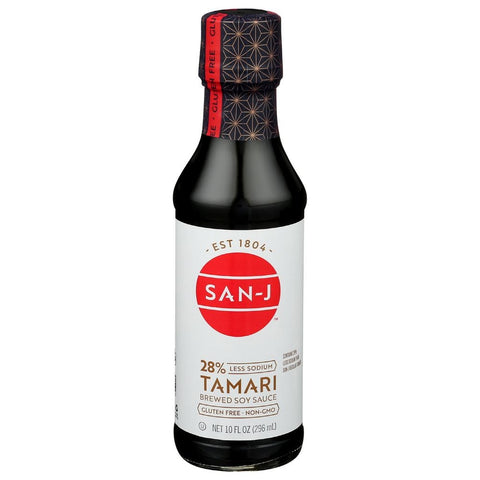 San J Sauce Tamari Lite Soy - 10 ounce -- 6 per case.