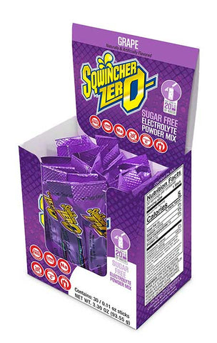 Sqwincher Grape Flavored Electrolyte Qwik Stick Powder Drink Mix, 0.11 Ounce -- 4 per case.