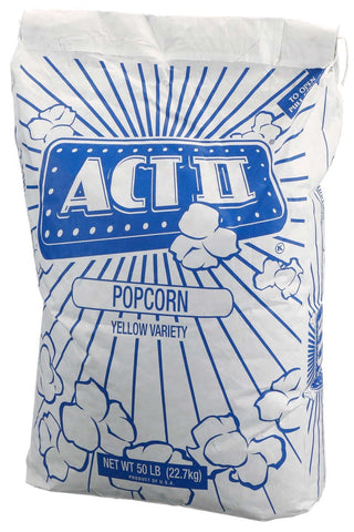 ACT II Medium Yellow Popcorn - Kernels Bag, 50 Pound