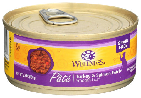 Wellness Turkey and Salmon Canned Cat Food, 5.5 Ounce -- 24 per case.