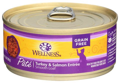 Wellness Turkey and Salmon Canned Cat Food, 5.5 Ounce -- 24 per case.