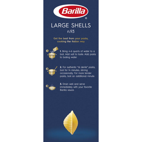 Barilla Large Shells Pasta, 16 Ounce -- 12 per case.