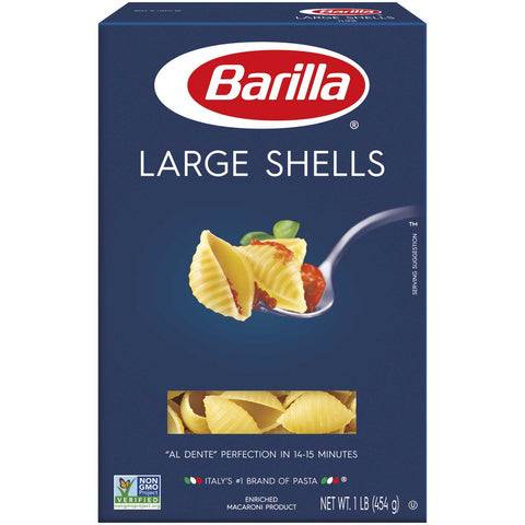 Barilla Large Shells Pasta, 16 Ounce -- 12 per case.