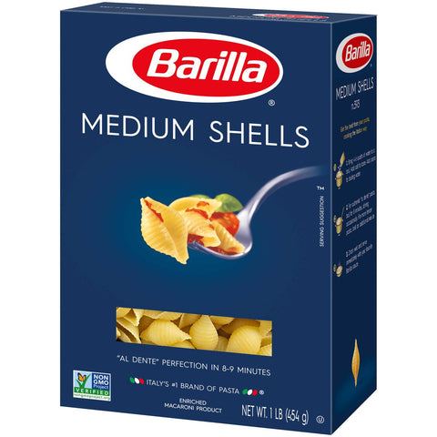 Barilla Medium Shells Pasta, 16 Ounce -- 12 per case.
