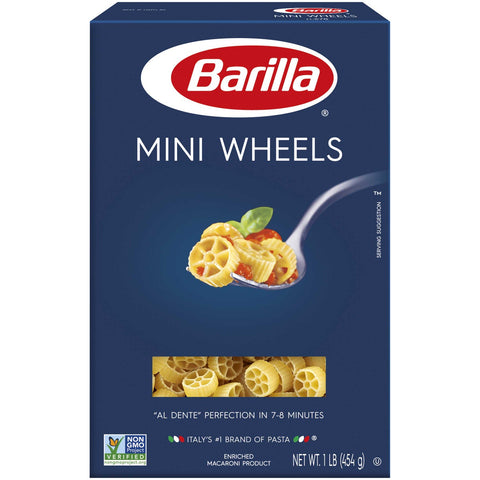 Barilla Mini Wheel Pasta, 16 Ounce -- 12 per case.