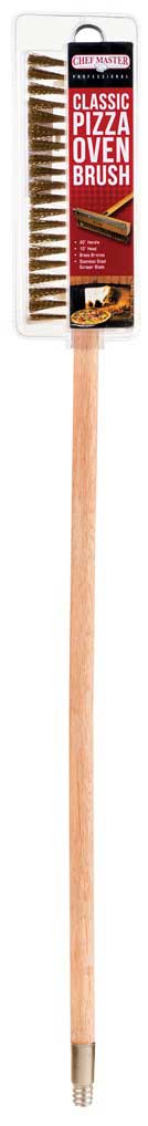 Chef Master Pizza Oven Brush with Brass Bristles, 40 inch.