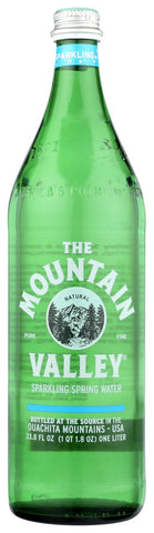 Mountain Valley Spring Water Glass Sparkling Water, 1 Liter -- 12 per case.