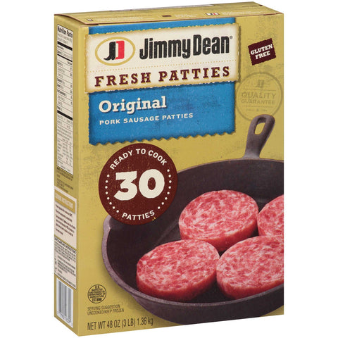Jimmy Dean Pork Sausage Patty, 3 Pound -- 8 per case.