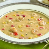 Blount Fine Foods Shrimp and Roasted Corn Chowder - 4 lb. package, 4 per case
