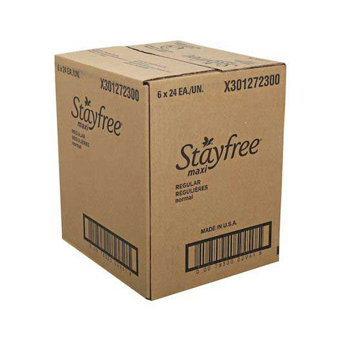 Stayfree Maxi Regular Pad - 24 count per pack -- 6 per case