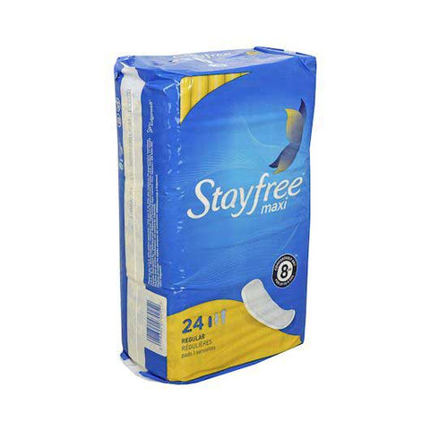 Stayfree Maxi Regular Pad - 24 count per pack -- 6 per case
