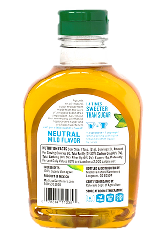 Madhava Organic Light Agave Nectar, 23.5 Ounce -- 6 per case